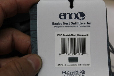 Awesome brand new ENO - Hammock - DoubleNest  Mountains to Sea/Grey - ENO-DNP340