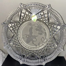 Waterford Cut Crystal Holiday Tray Candle Bells Design NEW In Box