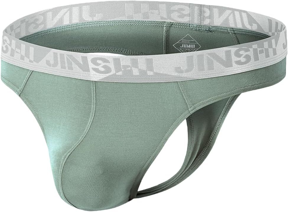 Men's Thongs Bamboo Soft Low Rise Comfort Fit Bulge Pouch G-Strings Stretchy