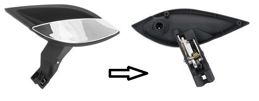Poignée de porte intérieure gauche chrome Fiat Croma 2005 2006 2007 2008 2009 2010