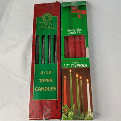 Vintage Christmas Tapered Candle Set Simon Robert Alan 4 Red 4 Green New In Box
