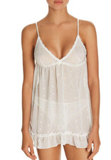 Hanky Panky Women's Sparkle Babydoll Chemise Ivory/Gold L