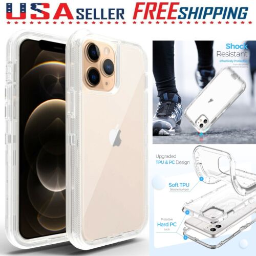 For iPhone 15 14 13 12 11 Pro Max Mini Xs XR 7 8 6 Plus SE Clear Shockproof Case