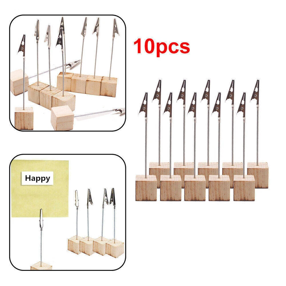 10-50X Set Holz-Memohalter Klammer Bilderhalter Memoclip Notizhalter Fotohalter - Bild 2 von 4