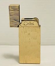 VTG Colibri Textured Gold Tone Lighter Made in Japan good condition pre-owned.