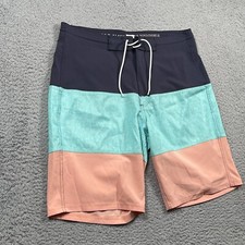 Old Navy Board Shorts Men's 36 California Color Block Pastel Pocket Swim Trunk