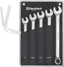 Long Pattern Combination Wrench Set, SAE, 5-Piece, 1" to 1-1/4", 12 Point, CR-V
