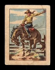 1951 Post HOPALONG CASSIDY Wild West Trading Card #5 Bucking Bronco Rodeo Horse