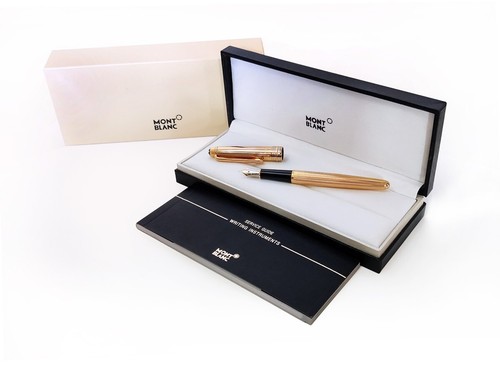 Refurbished# Montblanc Solitaire Vermeil Full Gold Fountain | Ink Pen - 17336 - Picture 2 of 3