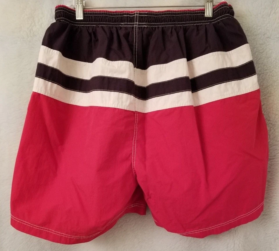 Bañador corto Izod para hombre talla XL X grande rojo blanco negro a rayas Foto 4 de 4