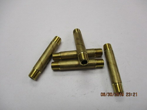 (5) 1/16" NPT Brass Pipe Nipples  1-3/4" long  1/16" wall 