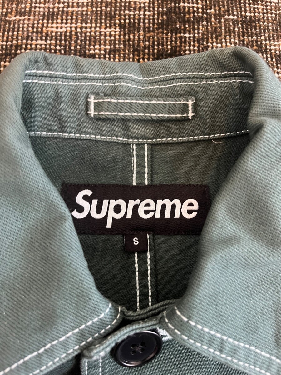 Supreme SS18 Washed Work Trench Coat Green Size Small | eBay