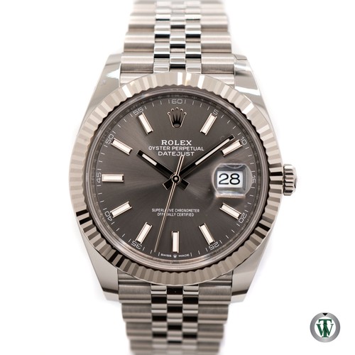ROLEX DATEJUST 41 RHODIUM STICK DIAL 