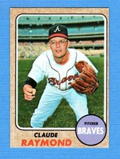 1968 Topps #166 Claude Raymond VGEX Braves