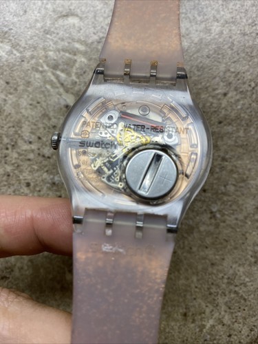 Orologio Vintage Swatch Rosa Glistar Donna Unisex 41mm Oro Rosa Glitter - Foto 5 di 7