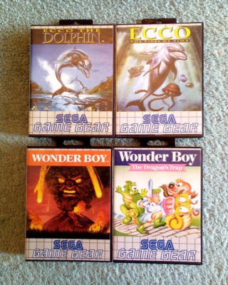  Sega Game Gear Ecco und Wonder Boy Konvolut Ecco 1 + 2, Wonder Boy + Drachenfalle