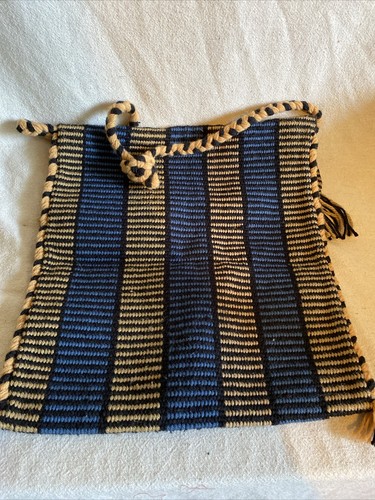 Womens Purse Multicolor Fringed Wool Woven Boho Hippie Satchel Shoulder Bag - Picture 7 of 10