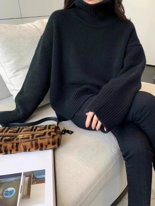 Autumn Cashmere Funnel Neck Sweater in Stone