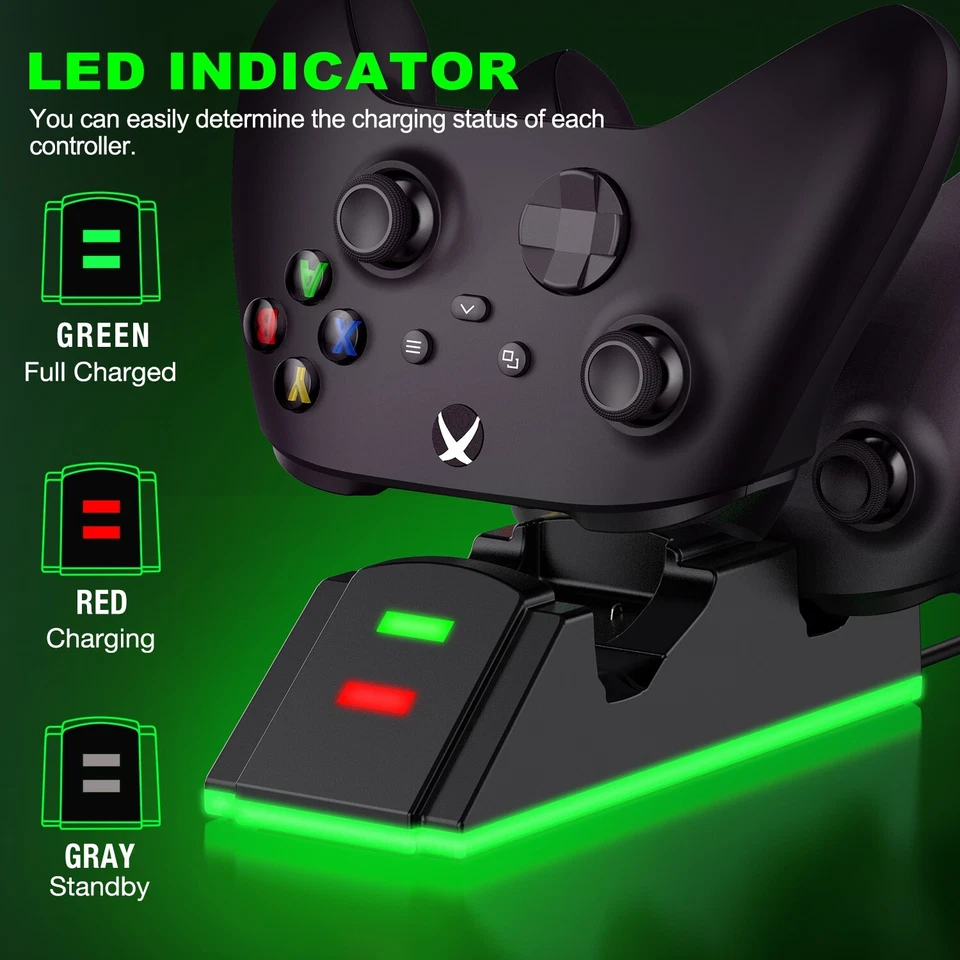 Аккумулятор 2*3600 мВтч для контроллера XBox One|серии X S двойная зарядная док-станция - Изображение 3 из 4