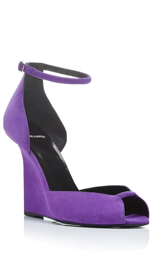 Zapatos Pierre Hardy para mujer Arp púrpura gamuza cuñas talla 37 $825 USADOS UNA VEZ Foto 2 de 4