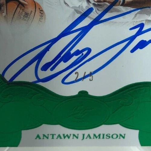 Autógrafos distinguidos impecables Panini 2017-18 Emerald Antawn Jamison #ed 5 Foto 2 de 2