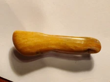 Vintage HANDMADE FREE-FORM PETRIFIED WOOD BROOCH PIN -l.75" Long