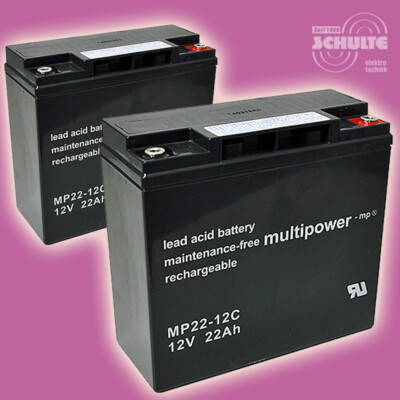 Akku-Satz Batterien für AX PowerPRO G1 Elektrorollstuhl, 2 x 12V 22Ah Blei AGM