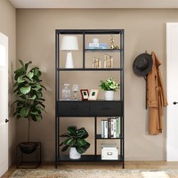 BüCherregal Standregal Raumteiler BüCherregal Aktenregal 180Cm Holz / Metall Xxl
