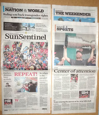 2025 FLORIDA PANTHERS REPEAT! STANLEY CUP CHAMPS ENTIRE SUN-SENTINEL NEWSPAPER