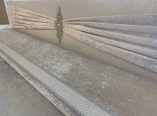 White Glitter Crushed Velvet Window Pelmet & Velour Blind