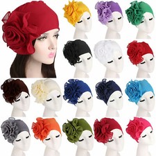 Women Hair Loss Head Scarf Turban Cap Big Flower Muslim Cancer Chemo Beanie Hat