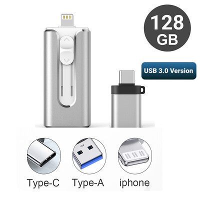 Kootion USB 3.0 128GB Flash Drive OTG Type C Memory For iPhone Samsung Android