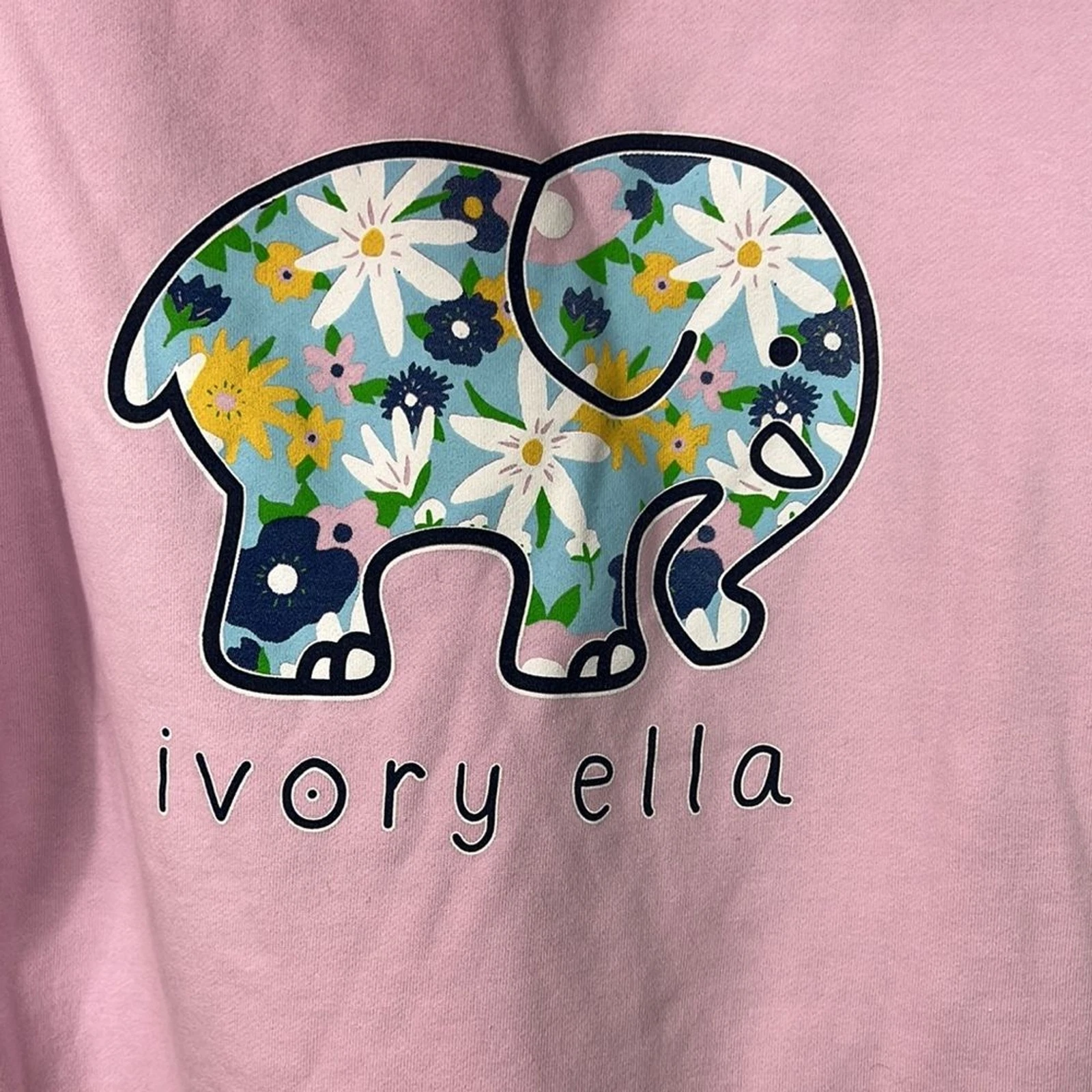 OFF WHITE Felpa con cappuccio media grafica rosa chiaro tasca canguro avorio Ella media