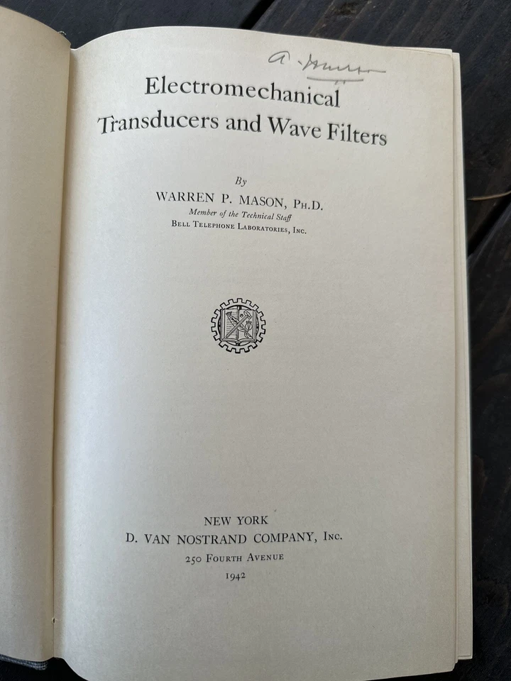 Electromechanical Transducers and Wave Filters Mason 1st Edition Hardcover 1942 - Image 3 of 4