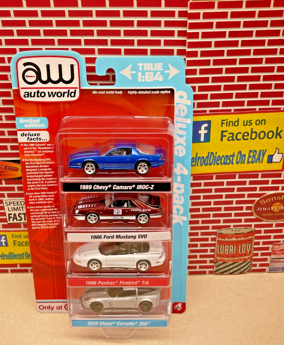 Auto World Target Exclusive 4 Pack Mobil Mustang SVO Camaro