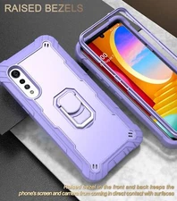 For LG Velvet Safe Case Shockproof Rugged Kickstand Armor Cover Screen Protector