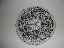 Black and White Beaded Tea Tile Trivet Wall Decor 11 3/4" Diameter