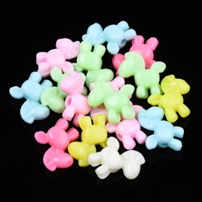 50 Acrylperlen 16x16mm Pferd Bunt Opake Perlen Acryl Basteln - 2980
