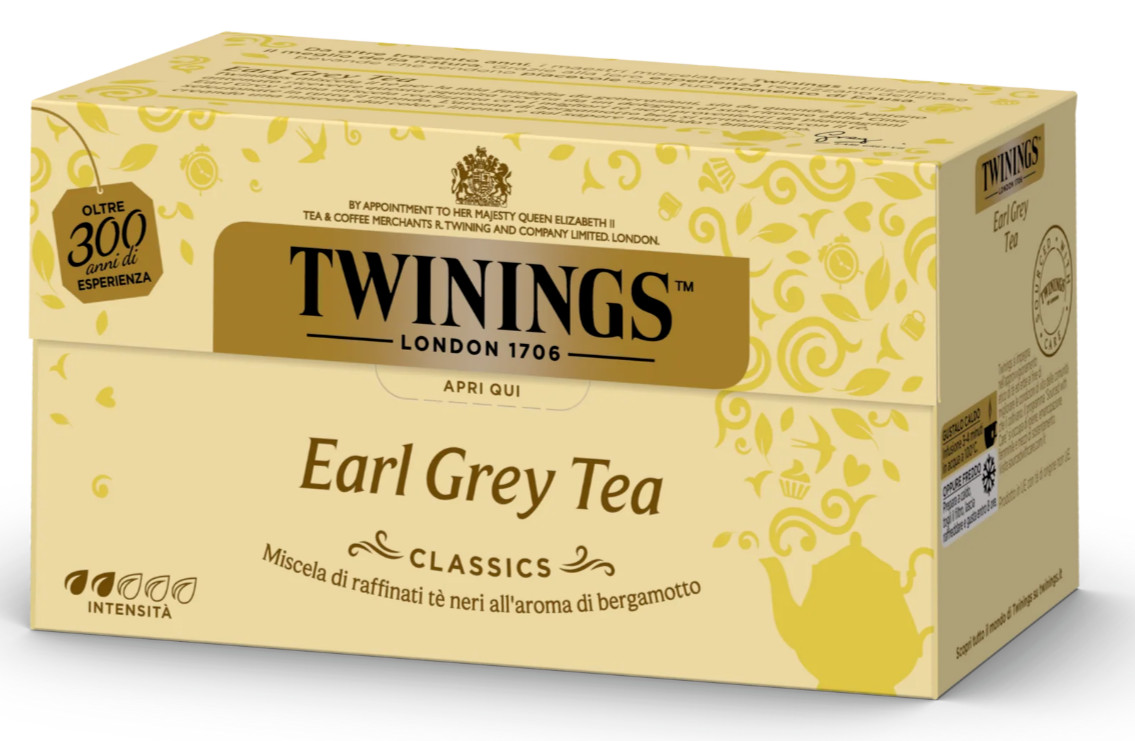 TE' TWININGS Bustine di thè Earl Grey Tea Classics 25 bustine aroma bergamotto