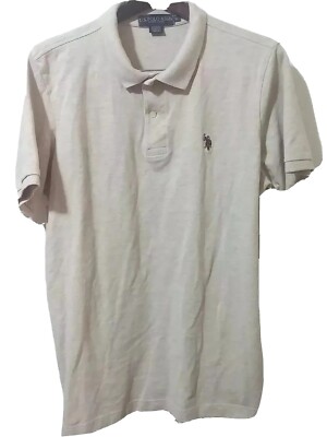U.S. Polo ASSN Shirt Mens XL Tan Logo Short Sleeve Casual Brown Horse