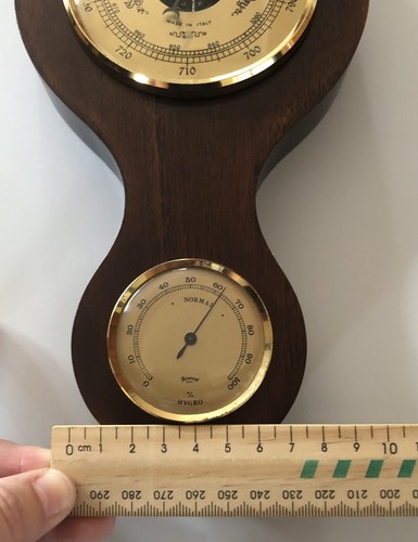 Vintage Banjo Barometer Italy 62cm Length Thermometer & Hygrometer - Brand Sati - Picture 20 of 24