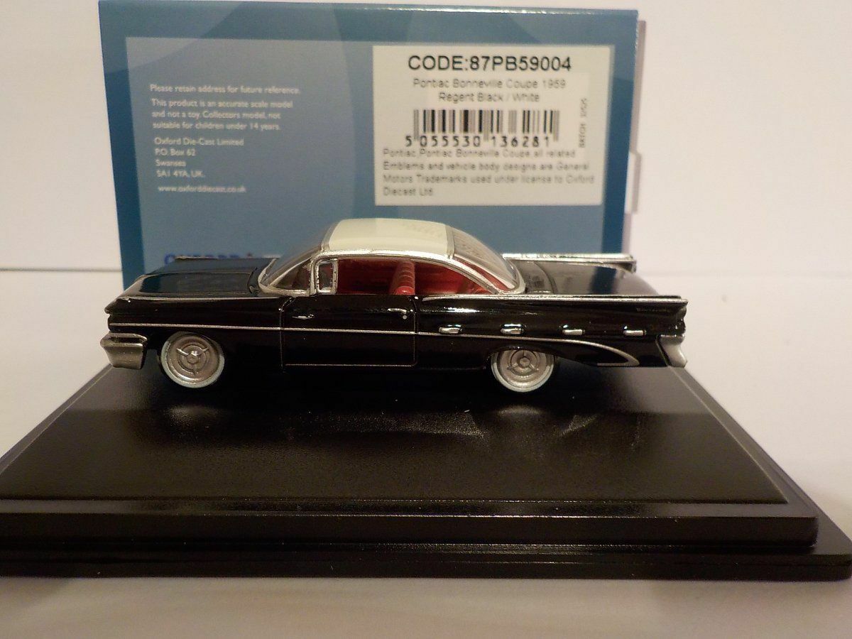 Pontiac Bonneville Coupe 1959 - Black/White,  1/87  oxford 87pb59004