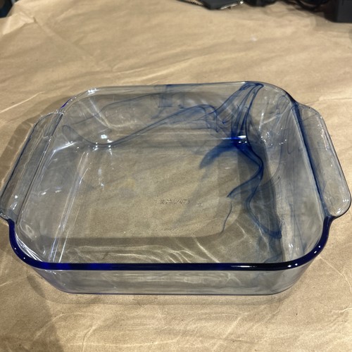 Pyrex Watercolor Collection Blue Lagoon Swirl 8" Square Casserole Dish - Picture 3 of 9