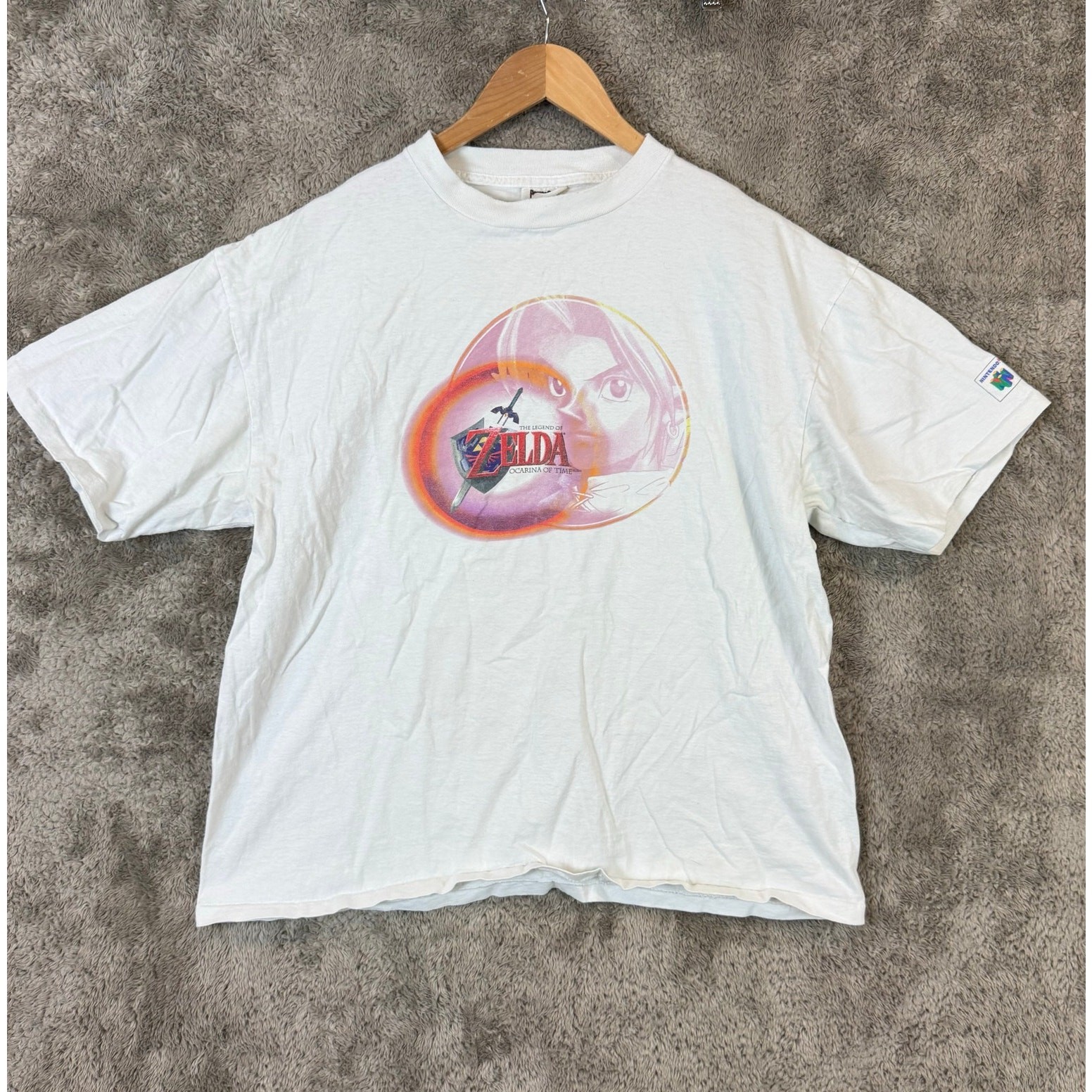 Vintage Legend of Zelda Single Stitch T Shirt Nintendo64 N64 Ocarina of Time XL