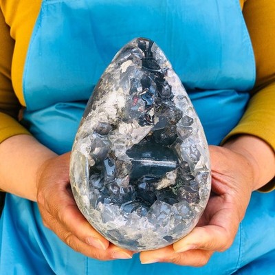 4.75LB Natural Blue Crystal Cave Quartz Crystal Mineral Specimen Reiki Healing