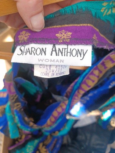 Vestido De Colección Sharon Anthony 20W 100% Rayón Multicolor Almohadilla para el Hombro Vestido Años 80 90 - Imagen 10 de 23