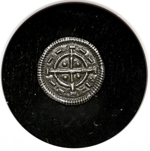 MEDIEVAL HUNGARY. Bela II, 1131-1141. Silver Denar, Cross, NGC AU58