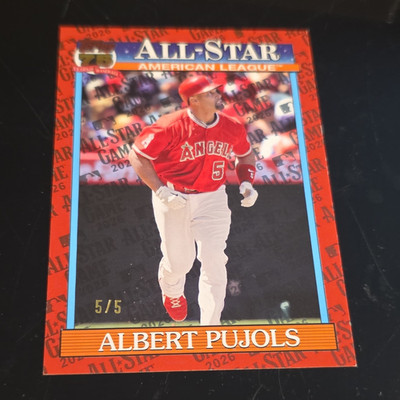 26 Topps Series 2 Albert Pujols Angels 91 AS #91AS-26 5/5 Jersey # Color Match