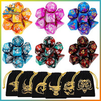 WüRfel Set Polyedrisch 42 StüCk Doppel-Farben FüR Dungeons And Dragons Rpg Dnd