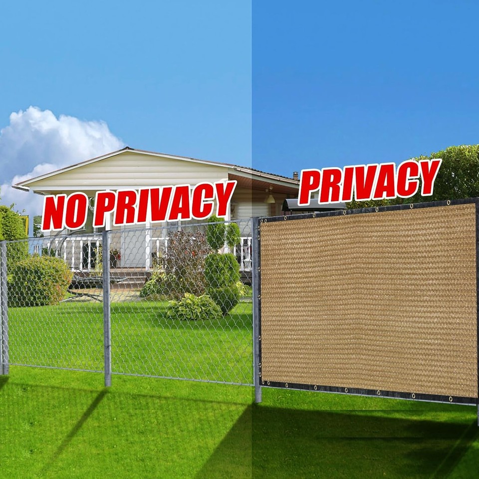 Sand 4FT X 50FT Outdoor Privacy Screen Fence & Mesh Shade Net Cover ...
